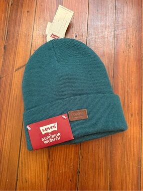 Levi's Men's Teal Fold-Up Knit Beanie